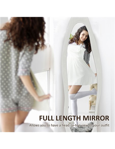 HOMCOM Retro Wavy Velvet Mirror 831-860V70WT - White - pic 132935 | FastDaddyshop