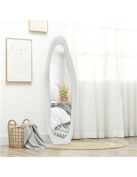 HOMCOM Retro Wavy Velvet Mirror 831-860V70WT - White - pic 132938 | FastDaddyshop