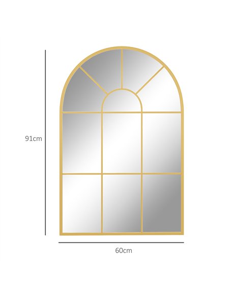 HOMCOM Retro Arched Window Mirror, 91 x 60 cm, Gold Tone, 830-631V01GD - pic 132943 | FastDaddyshop