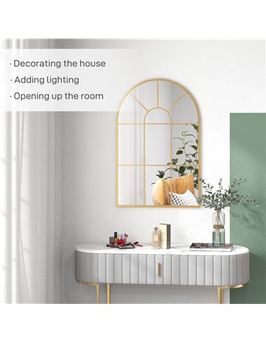 HOMCOM Retro Arched Window Mirror, 91...