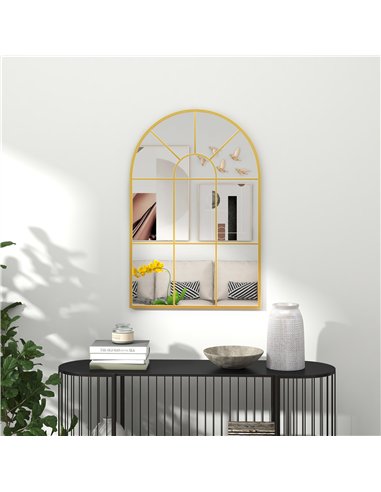 HOMCOM Retro Arched Window Mirror, 91...