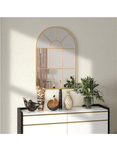 HOMCOM Retro Arched Window Mirror, 91 x 60 cm, Gold Tone, 830-631V01GD - pic 132946 | FastDaddyshop