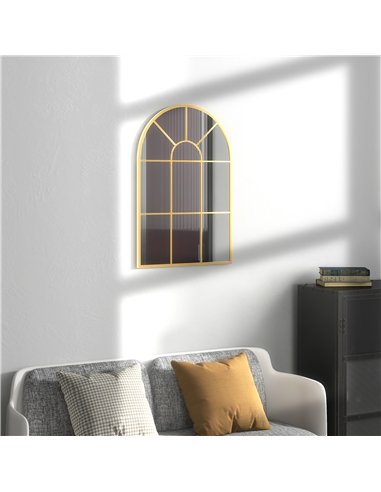 HOMCOM Retro Arched Window Mirror, 91...