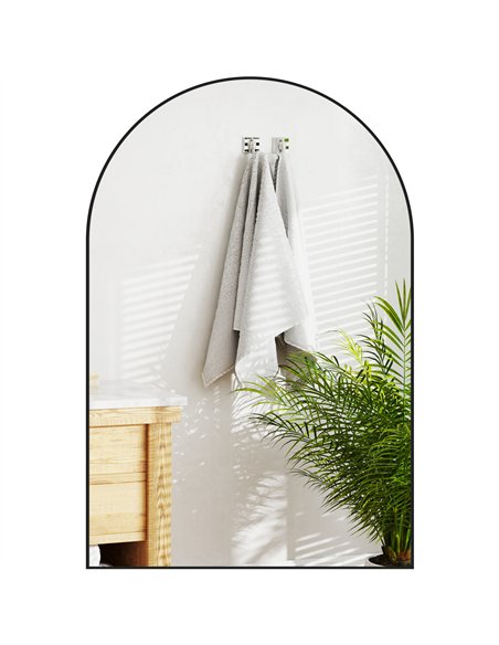 HOMCOM Arched HD Mirror 60x90cm - Black 834-808V01BK - pic 132950 | FastDaddyshop
