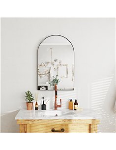 HOMCOM Arched HD Mirror 60x90cm - Black 834-808V01BK 2