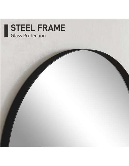 HOMCOM Arched HD Mirror 60x90cm - Black 834-808V01BK - pic 132953 | FastDaddyshop