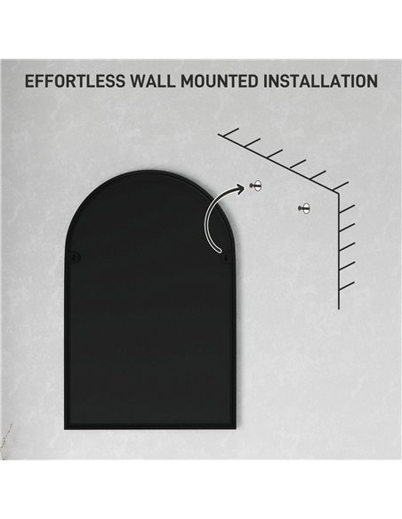 HOMCOM Arched HD Mirror 60x90cm - Black 834-808V01BK - pic 132956 | FastDaddyshop