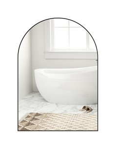 HOMCOM Arched HD Mirror 50x70cm - Black 834-808V00BK