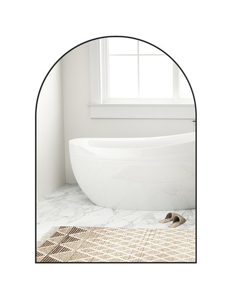 HOMCOM Arched HD Mirror 50x70cm - Black 834-808V00BK - pic 132959 | FastDaddyshop