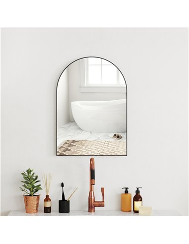HOMCOM Arched HD Mirror 50x70cm -...