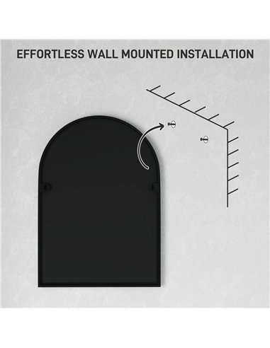 HOMCOM Arched HD Mirror 50x70cm -...