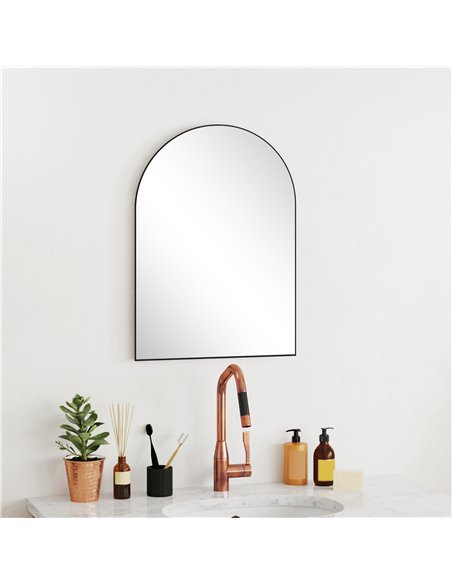 HOMCOM Arched HD Mirror 50x70cm - Black 834-808V00BK - pic 132966 | FastDaddyshop