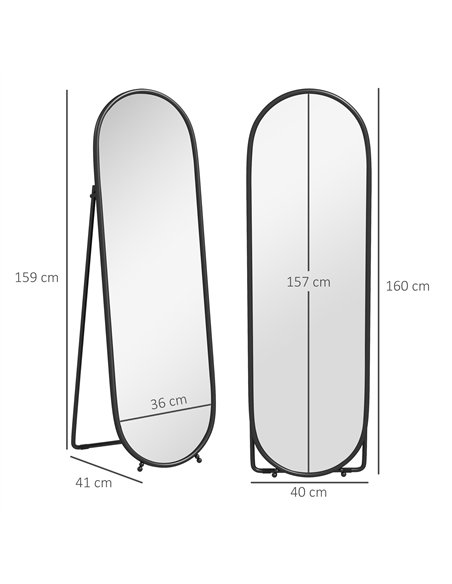 HOMCOM Elegance Two-Way Full Length Mirror 831-777V80BK - Black - pic 132970 | FastDaddyshop