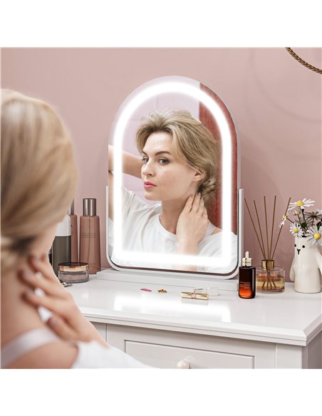 HOMCOM 360° LED Vanity Mirror with Touch Control, White 505-023V71WT - pic 132987 | FastDaddyshop