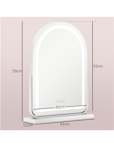 HOMCOM 360° LED Vanity Mirror with...