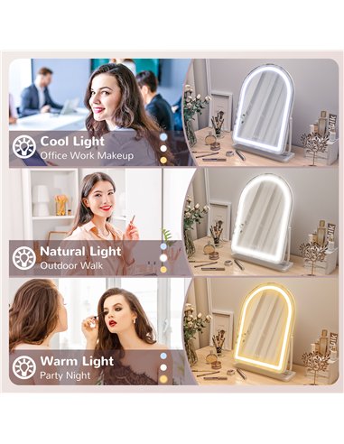 HOMCOM 360° LED Vanity Mirror with...
