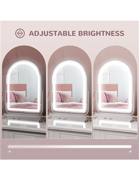HOMCOM 360° LED Vanity Mirror with Touch Control, White 505-023V71WT - pic 132991 | FastDaddyshop
