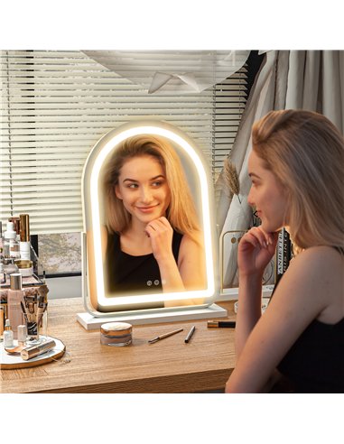 HOMCOM 360° LED Vanity Mirror with...