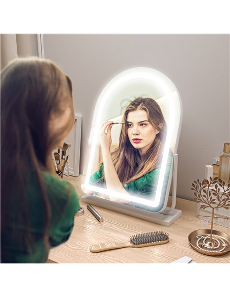 HOMCOM 360° LED Vanity Mirror with Touch Control, White 505-023V71WT - pic 132994 | FastDaddyshop