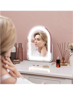 HOMCOM 360° LED Vanity Mirror, Touch Control, White -... 2