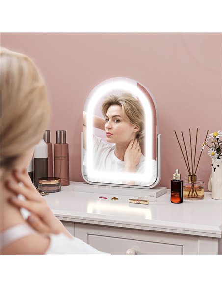 HOMCOM 360° LED Vanity Mirror, Touch Control, White - 505-023V70WT - pic 132996 | FastDaddyshop