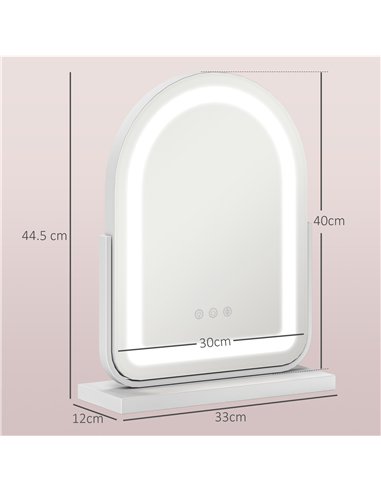 HOMCOM 360° LED Vanity Mirror, Touch...