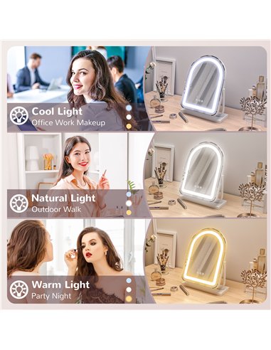 HOMCOM 360° LED Vanity Mirror, Touch...