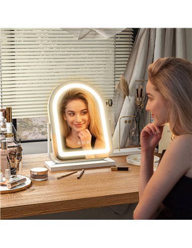 HOMCOM 360° LED Vanity Mirror, Touch...