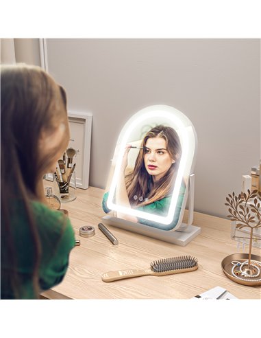 HOMCOM 360° LED Vanity Mirror, Touch...