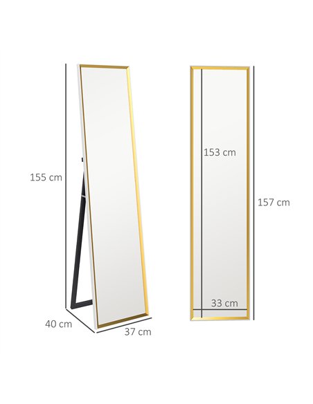 HOMCOM Dual-Colour Full Length Mirror, 37 x 157cm, White, 831-865V80WT - pic 133006 | FastDaddyshop