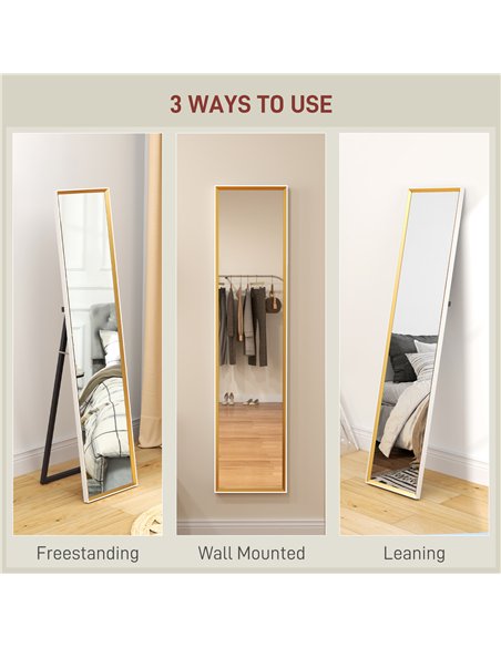 HOMCOM Dual-Colour Full Length Mirror, 37 x 157cm, White, 831-865V80WT - pic 133008 | FastDaddyshop