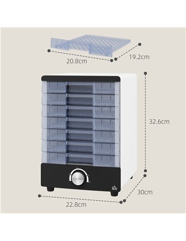 HOMCOM 7-Tray Adjustable Food...