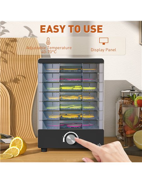 HOMCOM 7-Tray Adjustable Food Dehydrator 800-229V70WT - White - pic 133018 | FastDaddyshop