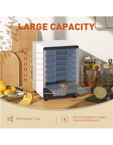 HOMCOM 7-Tray Adjustable Food...