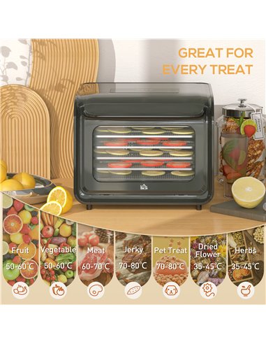 HOMCOM Gourmet Six-Tray Dehydrator...