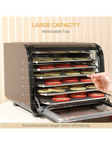 HOMCOM Gourmet Six-Tray Dehydrator...