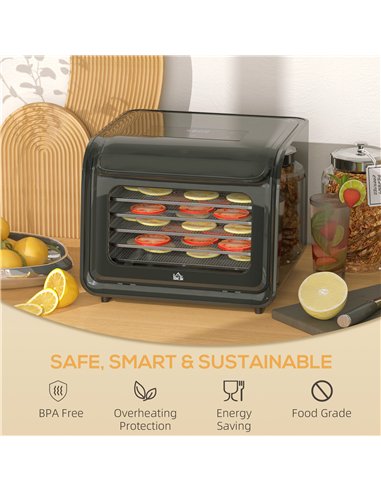 HOMCOM Gourmet Six-Tray Dehydrator...