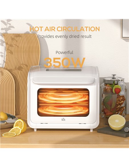 HOMCOM Gourmet Six-Tray Dehydrator 800-231V70WT - White - pic 133034 | FastDaddyshop