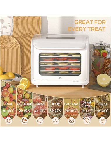 HOMCOM Gourmet Six-Tray Dehydrator...