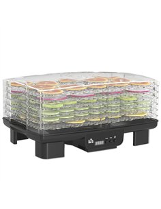 HOMCOM Gourmet Six-Tray Dehydrator 800-230V70BK - Black