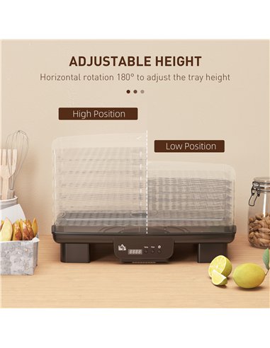 HOMCOM Gourmet Six-Tray Dehydrator...