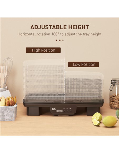HOMCOM Gourmet Six-Tray Dehydrator 800-230V70BK - Black - pic 133043 | FastDaddyshop