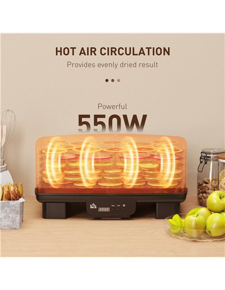 HOMCOM Gourmet Six-Tray Dehydrator 800-230V70BK - Black - pic 133044 | FastDaddyshop