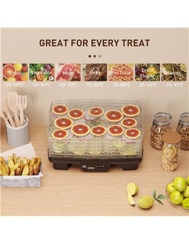 HOMCOM Gourmet Six-Tray Dehydrator...