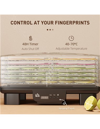 HOMCOM Gourmet Six-Tray Dehydrator...