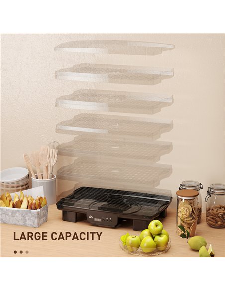 HOMCOM Gourmet Six-Tray Dehydrator 800-230V70BK - Black - pic 133047 | FastDaddyshop