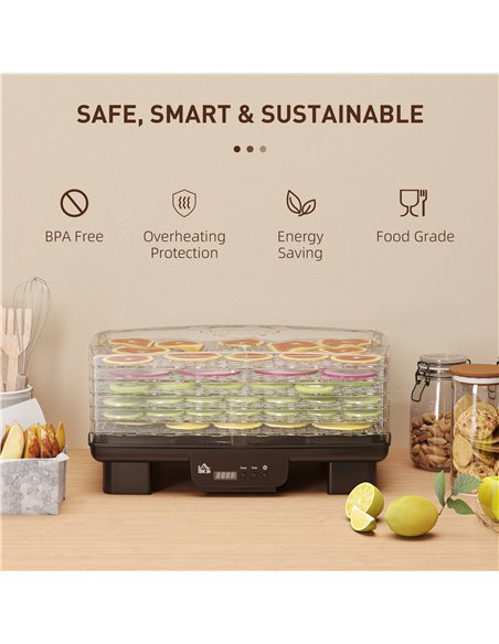 HOMCOM Gourmet Six-Tray Dehydrator 800-230V70BK - Black - pic 133048 | FastDaddyshop