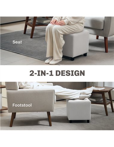 HOMCOM Lux Velvet Ottoman...
