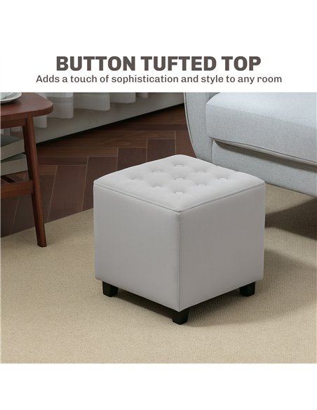 HOMCOM Lux Velvet Ottoman 838-516V70LG - Light Grey - pic 133055 | FastDaddyshop