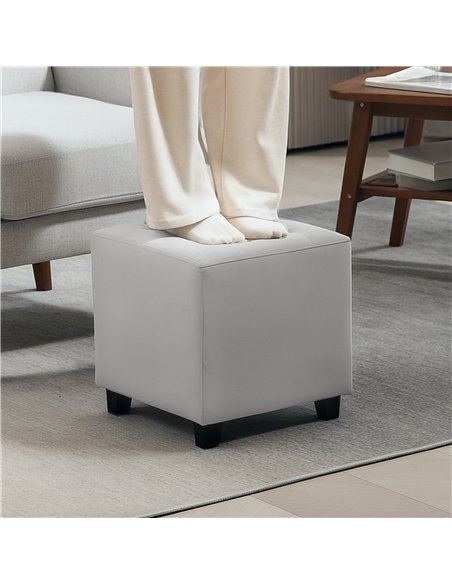 HOMCOM Lux Velvet Ottoman 838-516V70LG - Light Grey - pic 133057 | FastDaddyshop